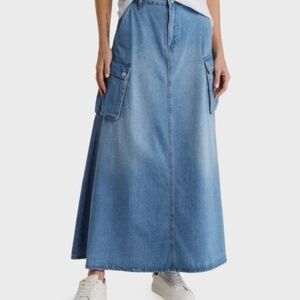 BLANK NY Blue Denim Cargo Skirt